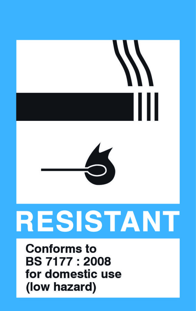 example of a fire safety label found on beds and mattress